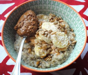 quinoa and almond butter porridge