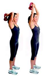 Kettlebell standing tricep extensions