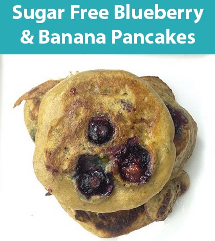 Healthy Blueberry and Banana Refined Sugar Free Pikelets